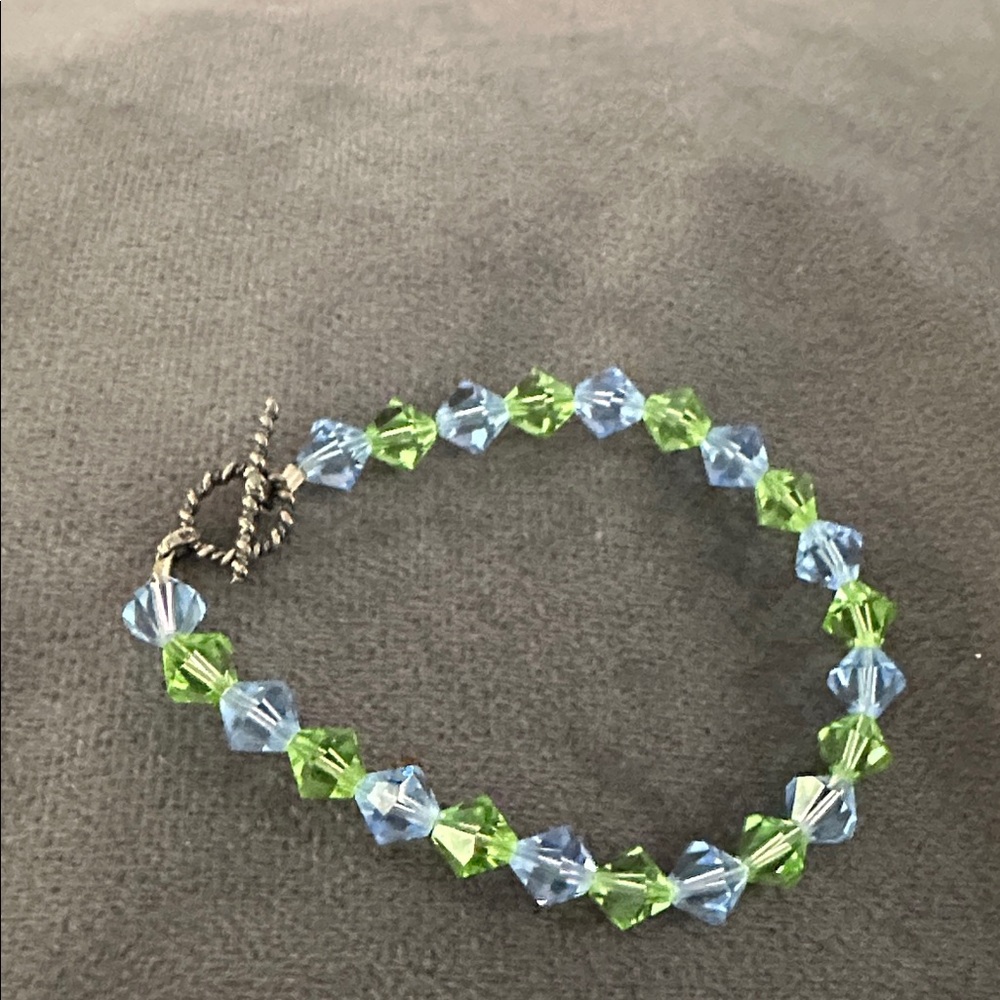 Vibrant Crystal Blue and Green Bracelet